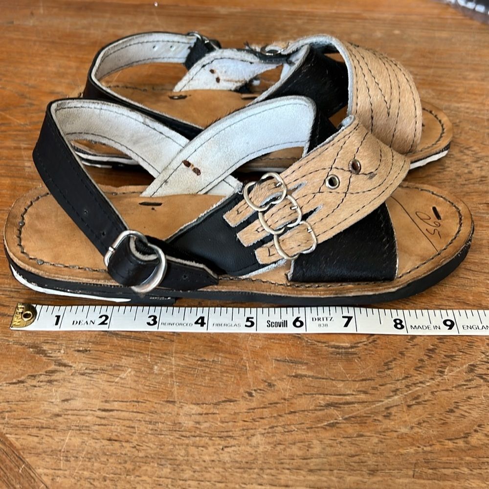 Tire sandals shoes Handmade leather and pony hair - Picture 13 of 16